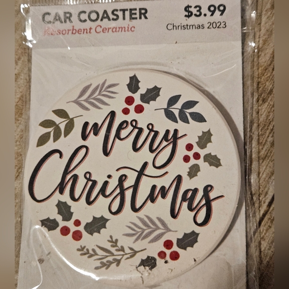 Absorbent Ceramic Christmas Car Coasters - Picture 5 of 7